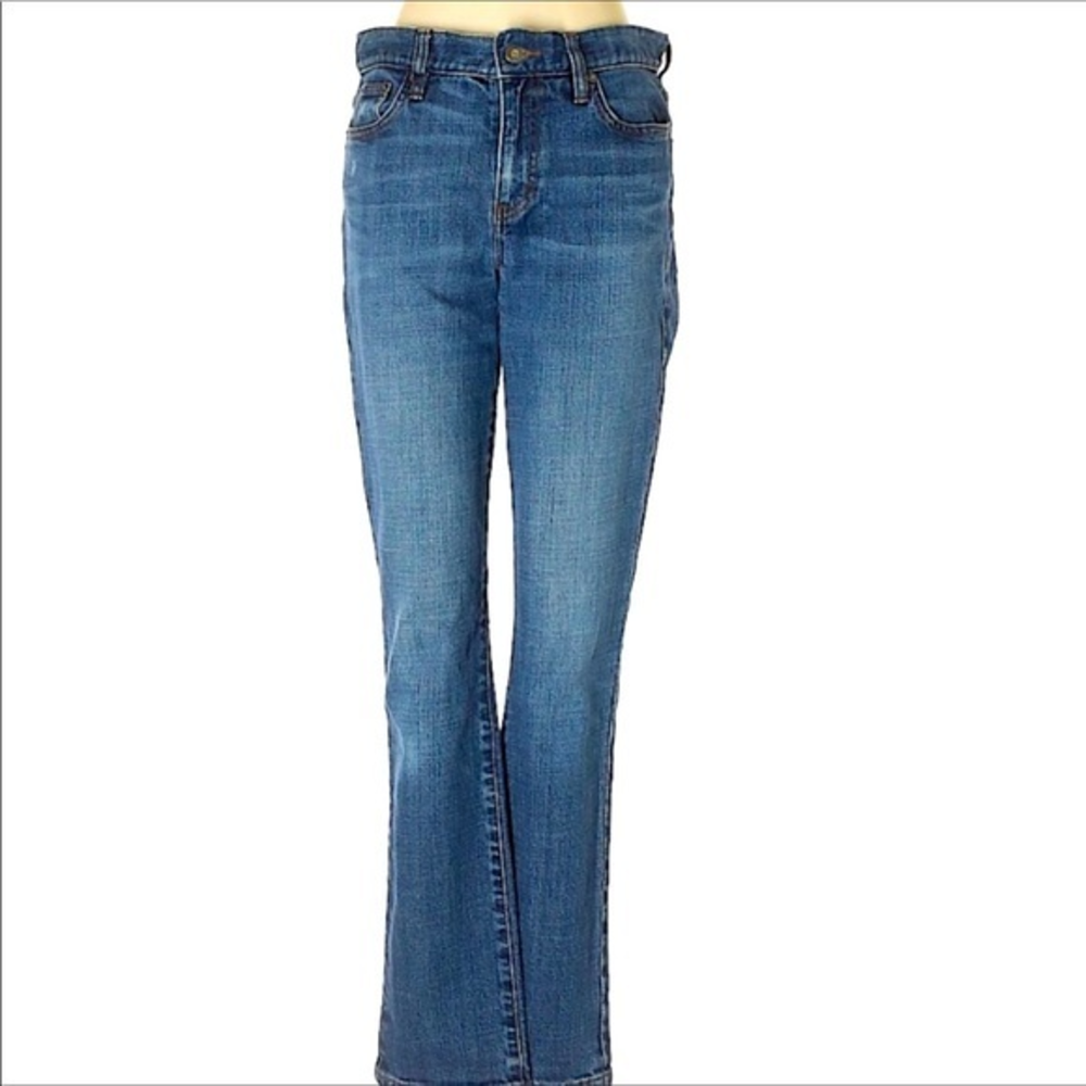 Lauren Ralph Lauren 4 Classic Straight medium blue wash highrise distressed jean